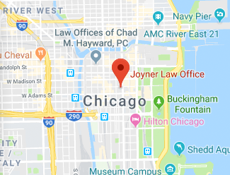 Map showing Joyner Law Office at 120 South State Street in the Chicago Loop